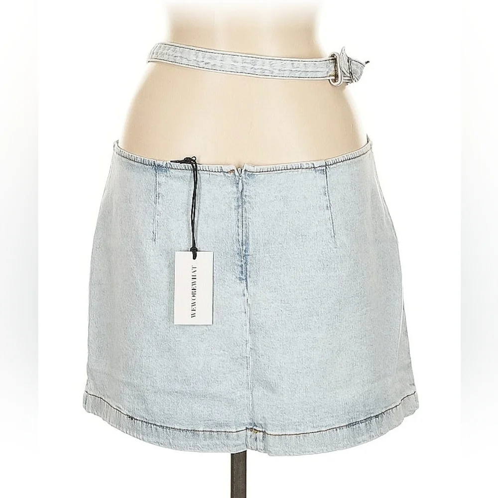 WeWoreWhat Light Wash Denim Cut-out Mini Skirt – NWT – Size M